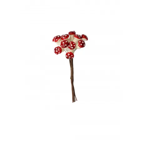 Glorex Deko Pilze mit Draht rot 12 Stück 1x1,3cm