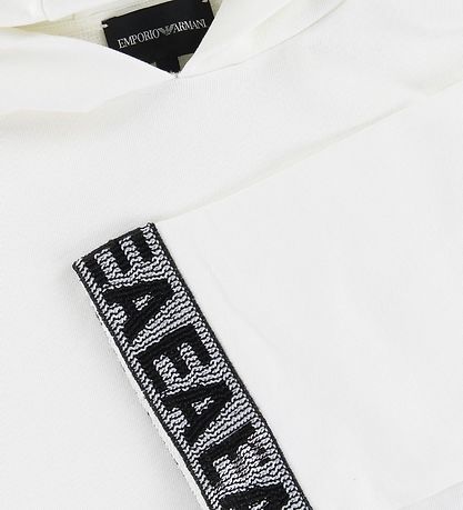 Emporio Armani H?ttetr?je - Crop - Hvid m. Pailletter