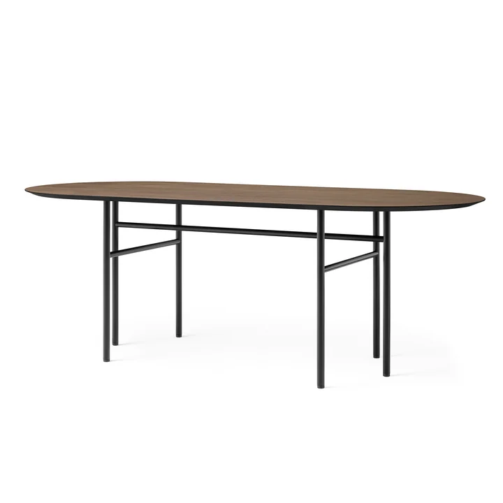 Audo - Snaregade Esstisch oval, 210 x 95 cm, schwarz / Eichenfurnier dunkel gebeizt