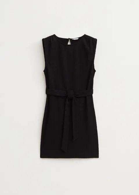 Mini jurk met structuur zwart (ZWART)