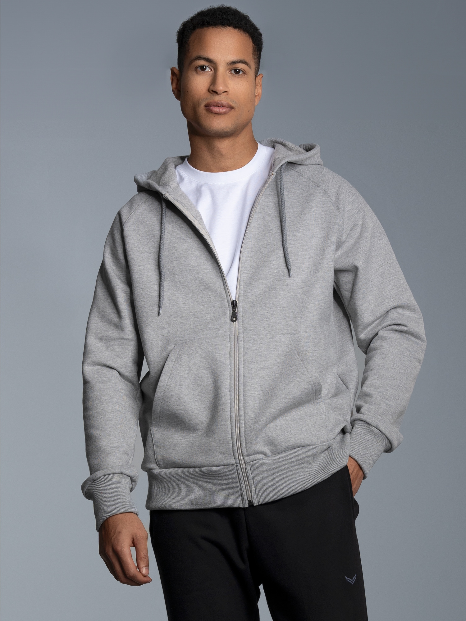 Sweatjacke mit KapuzeGrau-melange