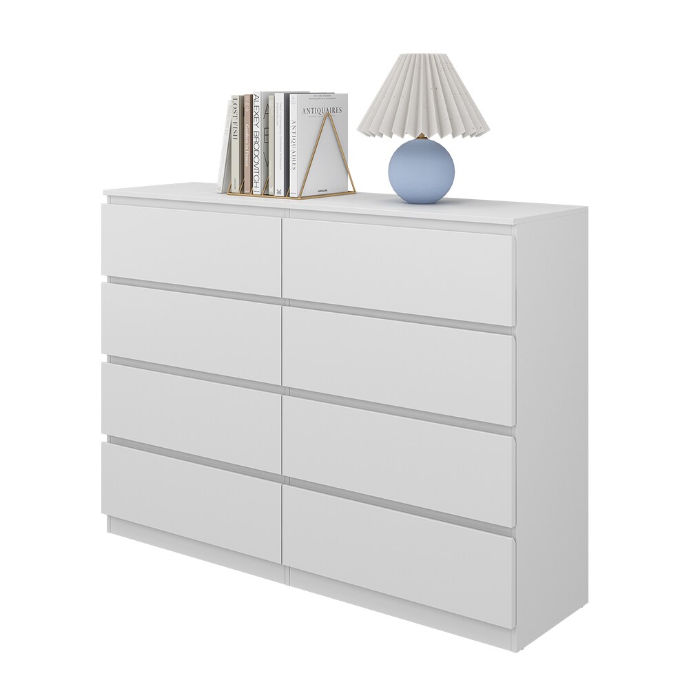 Vicco Kommode Calisto Weiß 138 x 101,5 cm mit 8 Schubfächer Sideboard Schrank