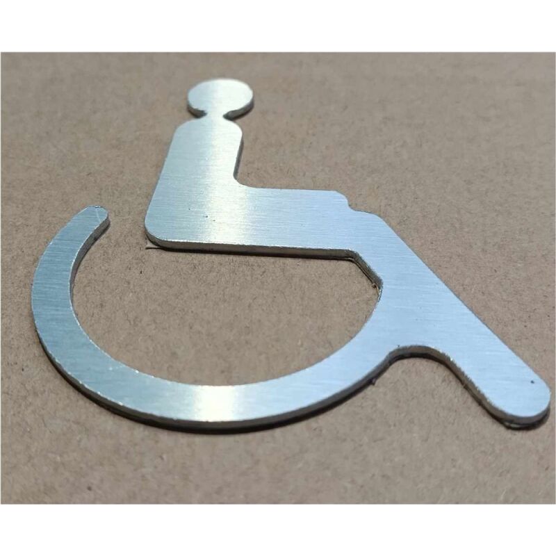 Pictogramme symbole PMR en aluminium brossé