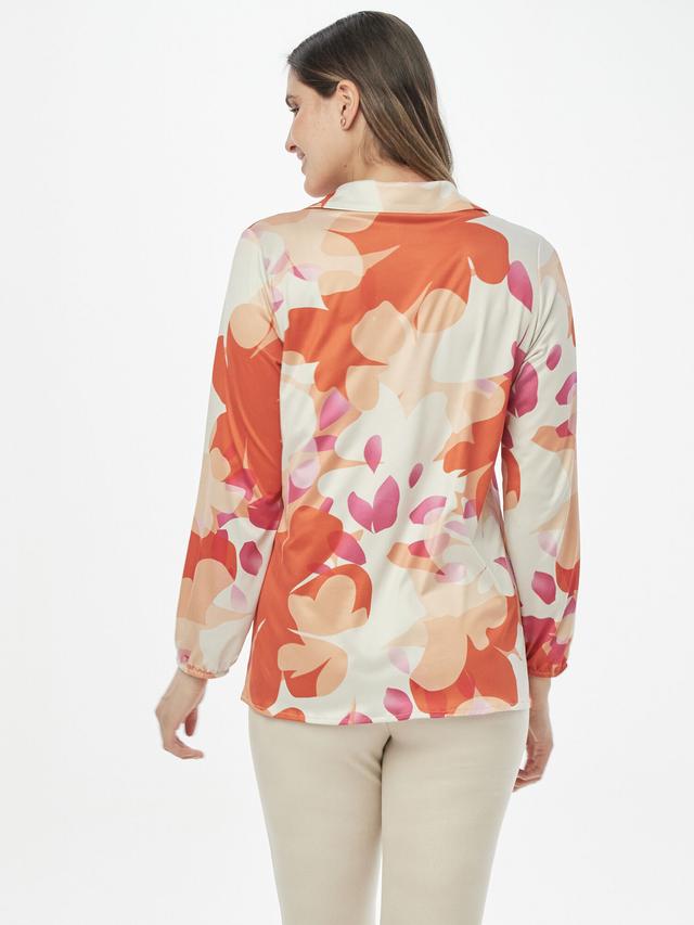 Blusenshirt mit Kragen und V-Ausschnitt