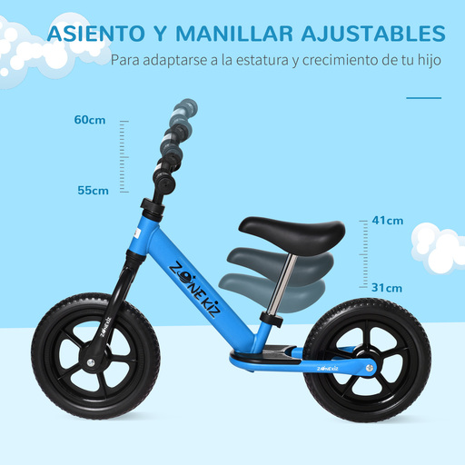 Bicicleta de equilíbrio ajustável Homcom +3 anos