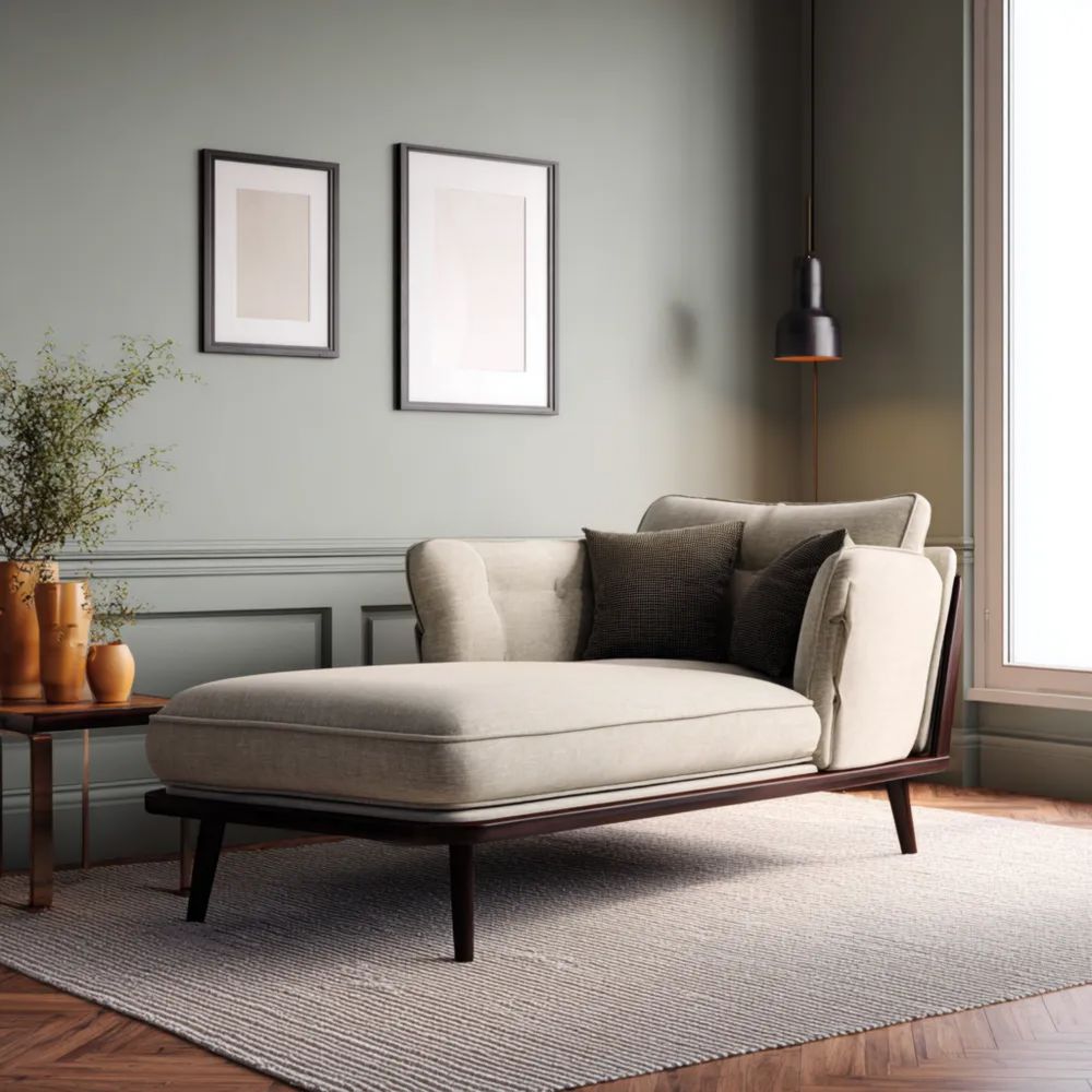 Chaiselongue Stoffbezug 160x80x85 cm – Creme – Modernes Design