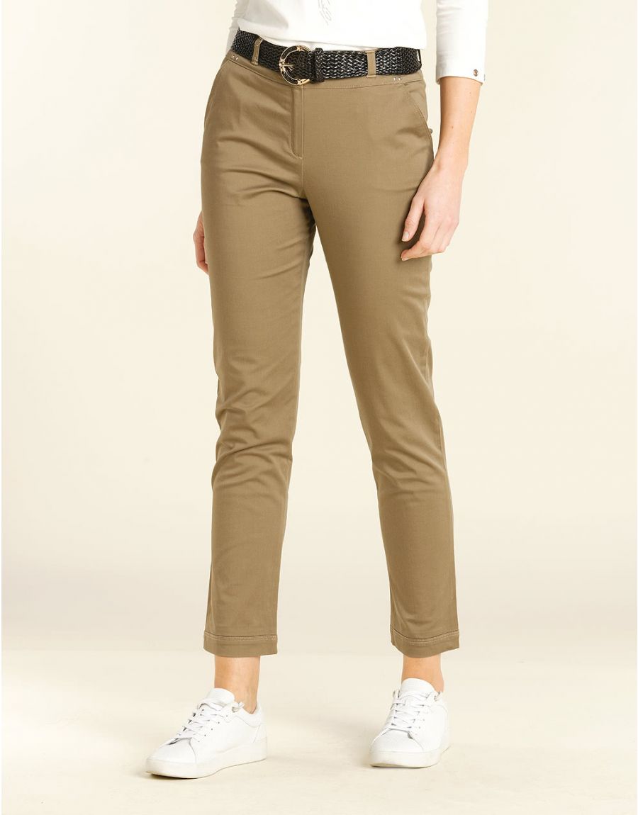 Pantalon 7/8e beige taupe