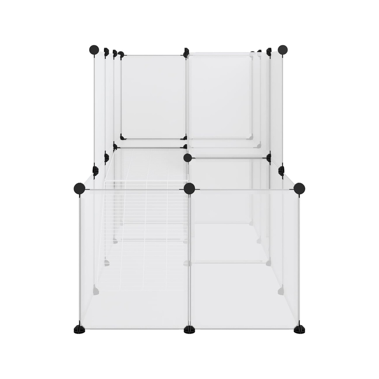 VidaXL Kleintierkäfig PP Stahl Freigehege Transparent/Schwarz