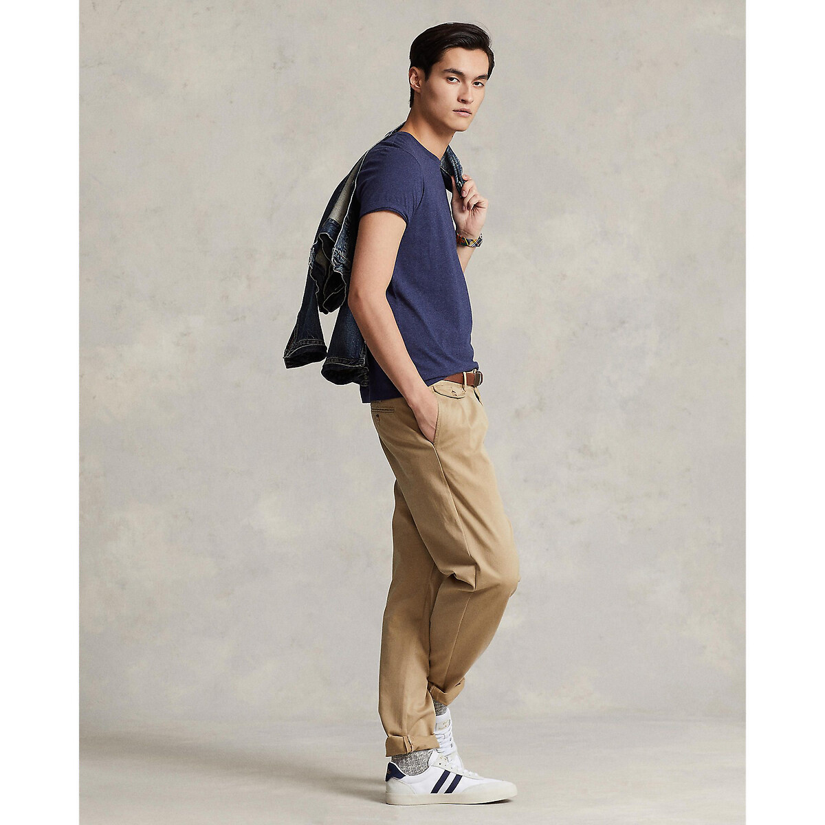 POLO RALPH LAUREN<br>Camiseta de malha slim fit com gola redonda