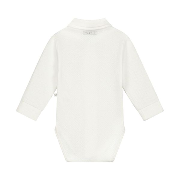 Mats & Merthe Noah Romper Met Kraag Lange Mouw Off White 1 Mnd
