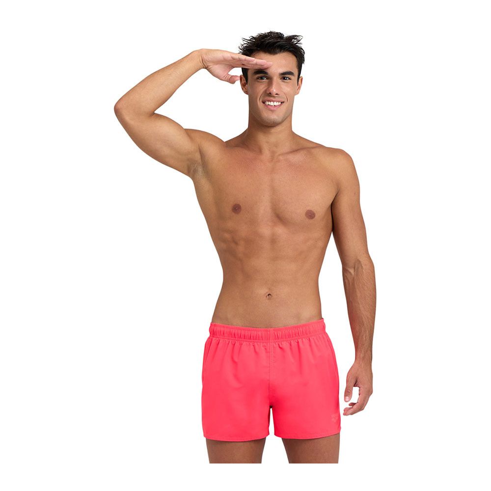 Arena FUNDAMENTALS - Short de bain Homme fluo red/dark olive