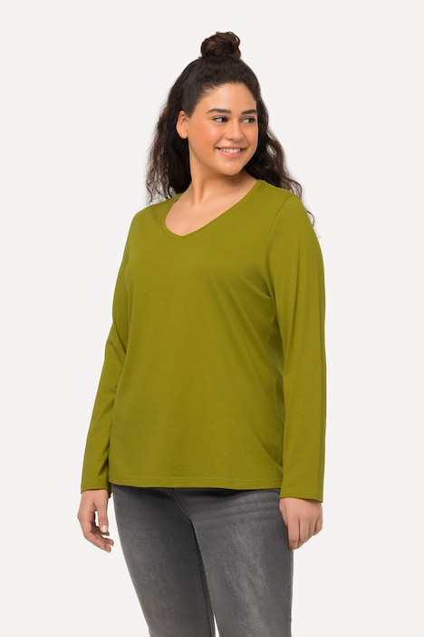 Shirt, Slim, V-Ausschnitt, Langarm
