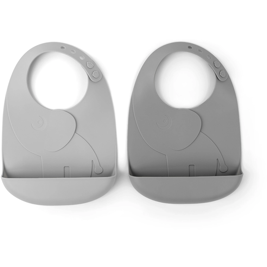 Done by Deer™ Lätzchen Peekaboo Elphee Grau,  2-er Pack
