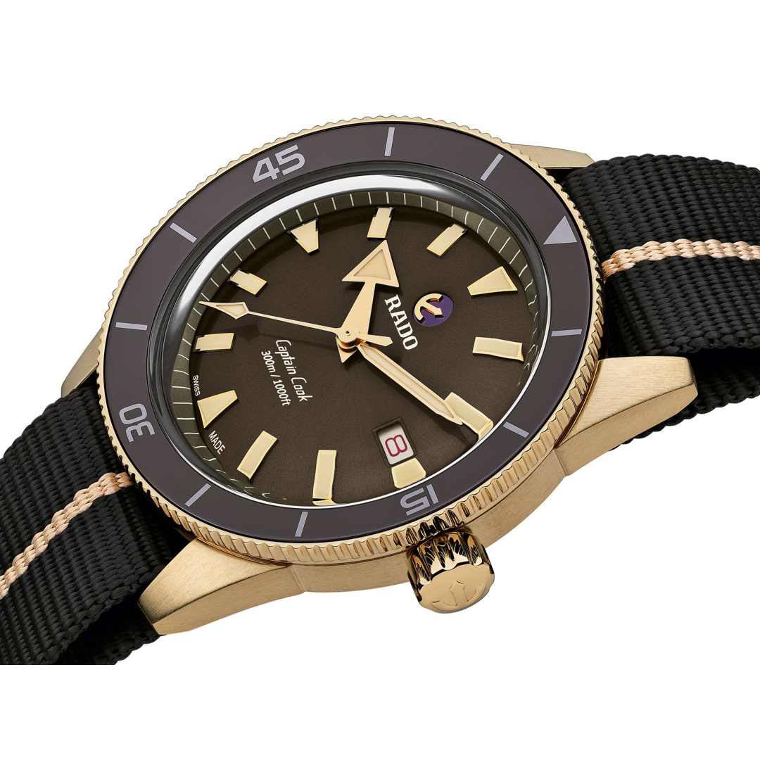 Rado Captain Cook XL Automatik Bronze / Nato braun