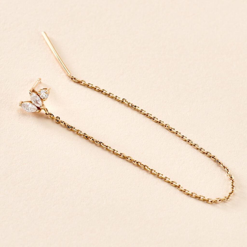 Bijoux D'oreilles Jarvis Plaqué Or Jaune Oxyde De Zirconium