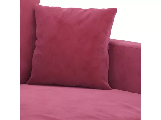 Ensemble de canapés 3 pièces avec coussins Rouge bordeaux Velours