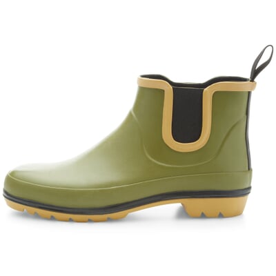Herren-Gummistiefelette, Oliv-Schwarz