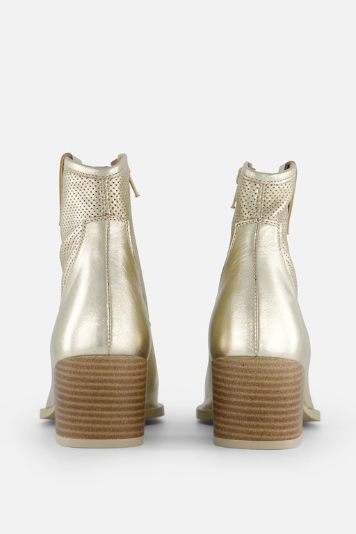 Linea Zeta Enkellaarsjes goud Leer