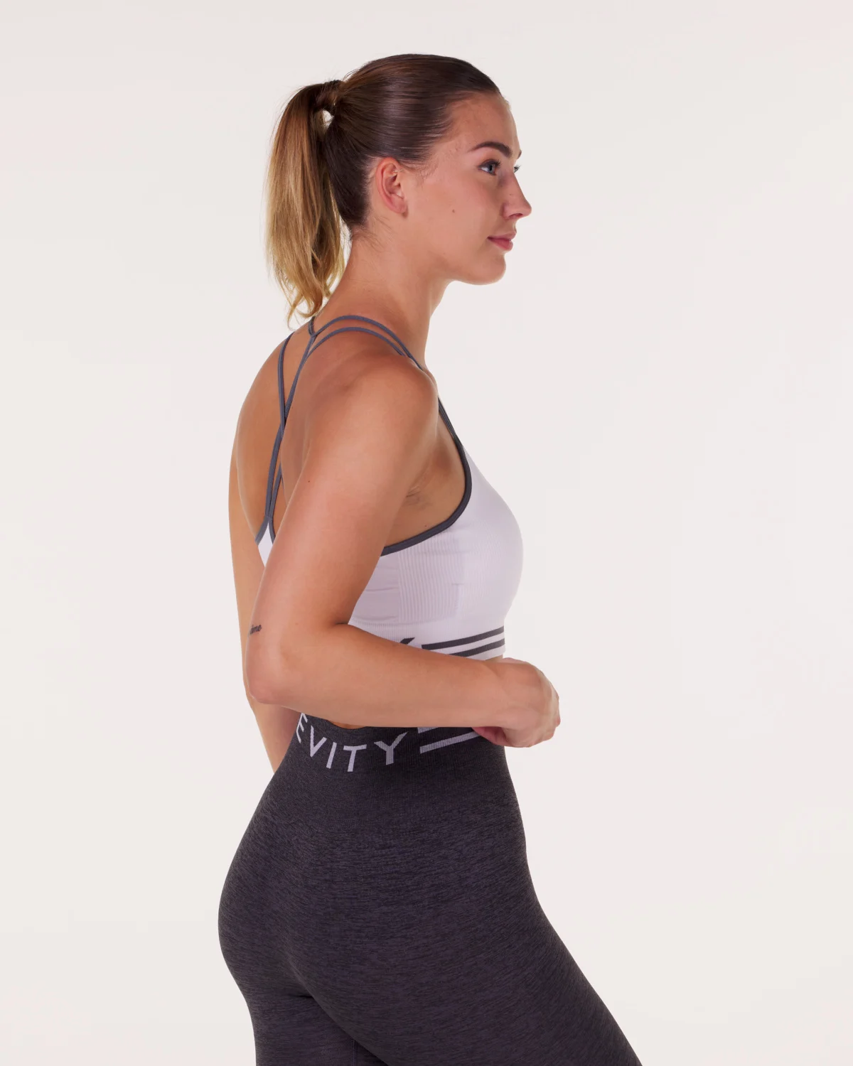 LEVITY Gravity Logo Seamless Bra White