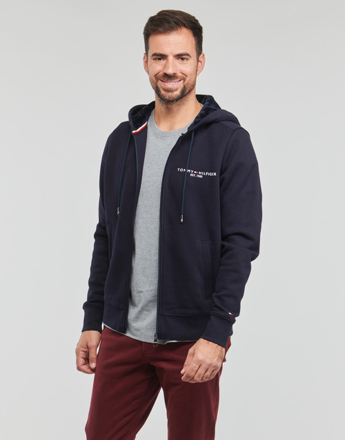 Tommy Hilfiger - TOMMY LOGO FUR LINED HOODY - Marine