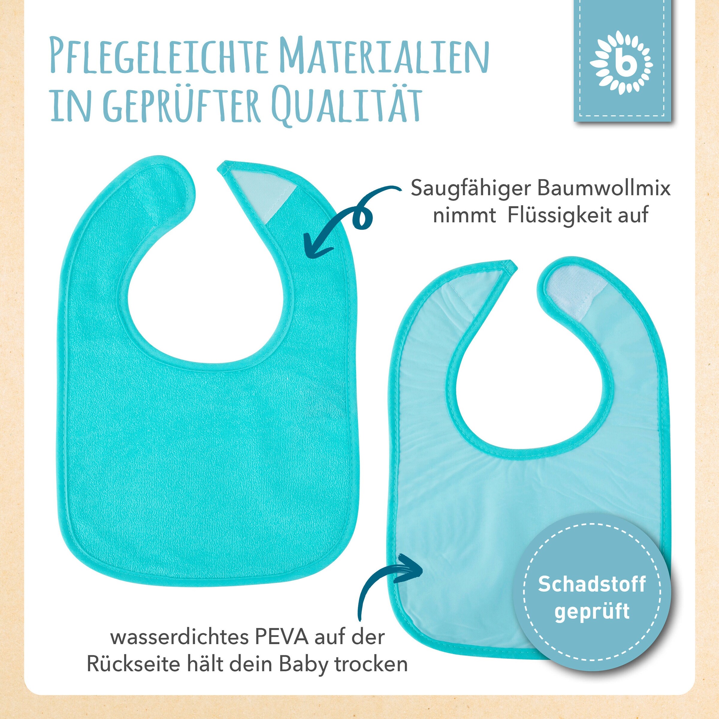 Bieco Lätzchen 5er Pack Türkis