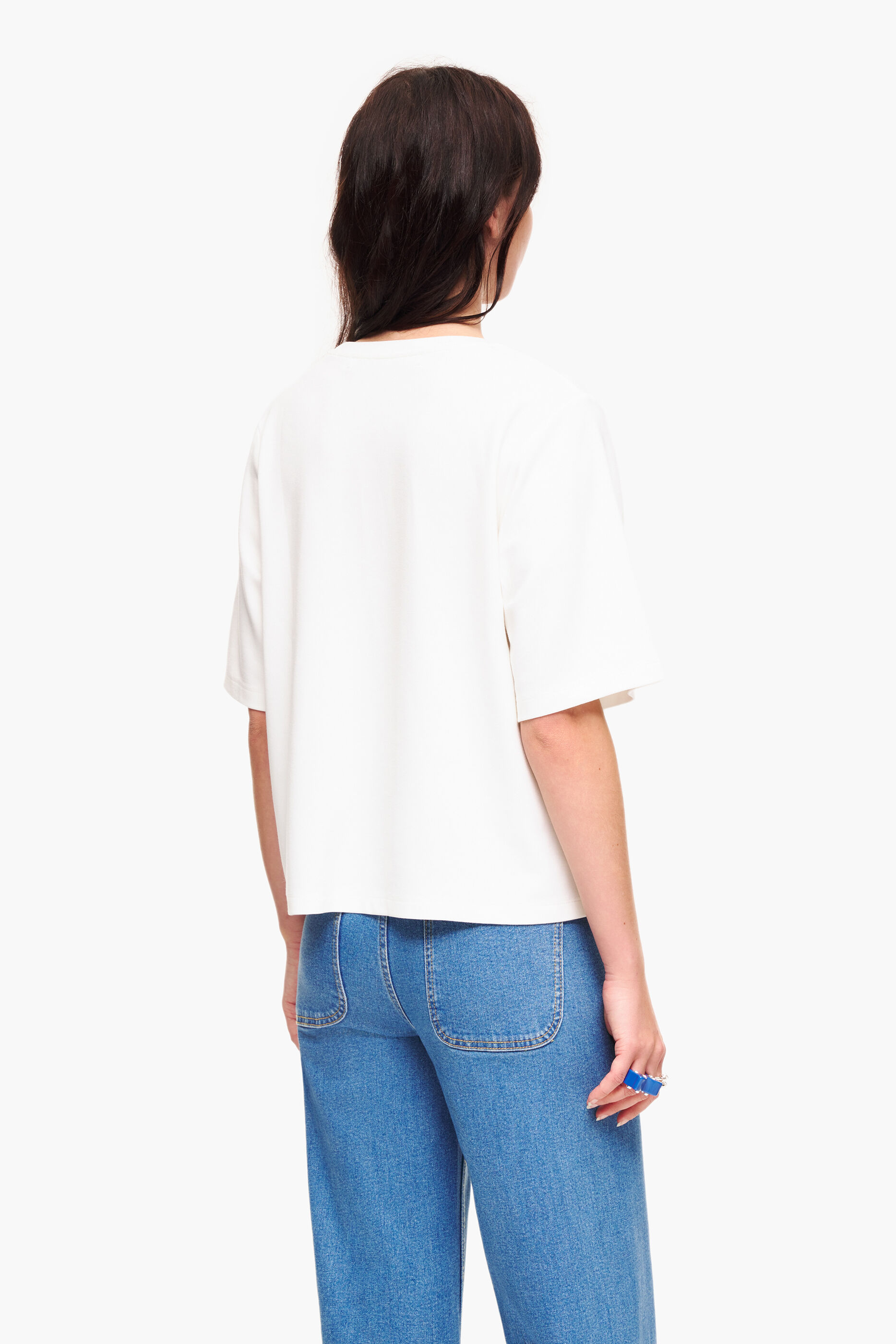 Top cropped de tricô Roma cor marfim