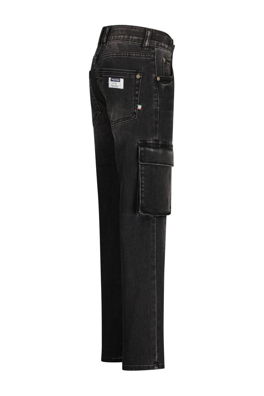 Vingino straight fit jeans Paolo Cargo black denim