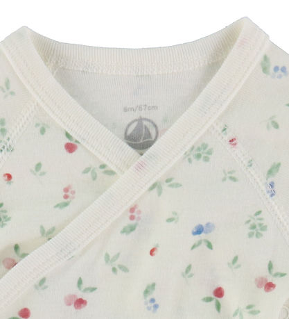Petit Bateau Wickelbody l/ä - Marshmallow/Mehrfarbig