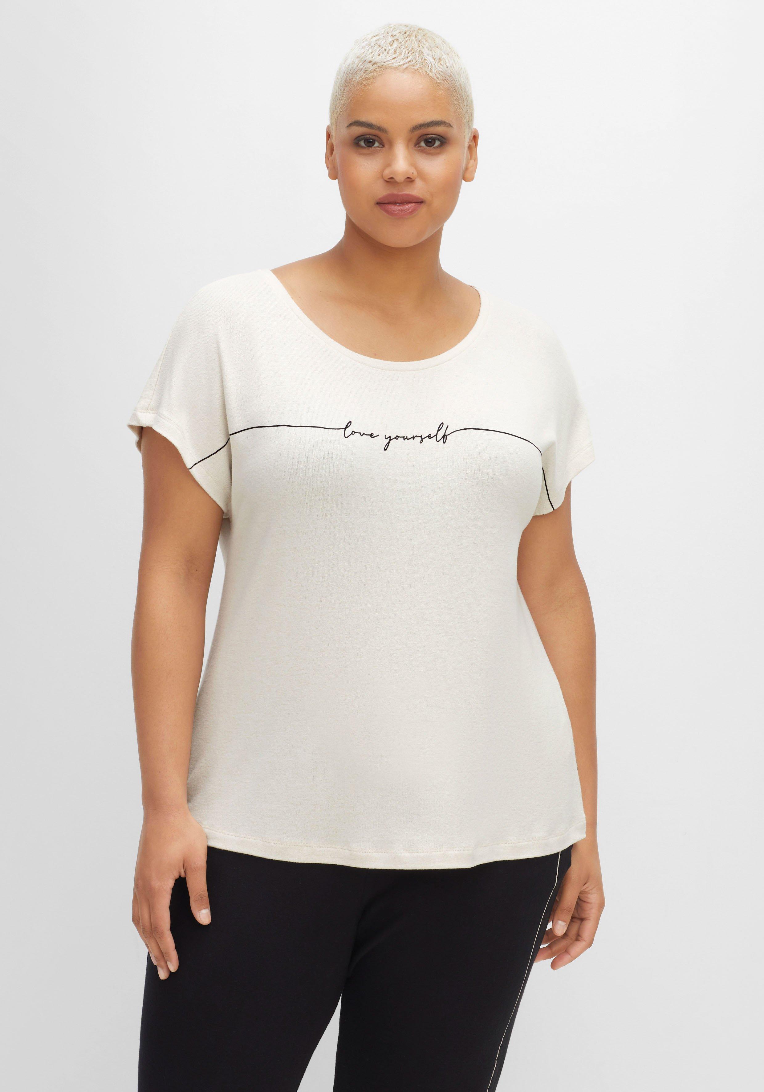 Oversized-Shirt in Feinstrick-Optik, mit Schriftzug