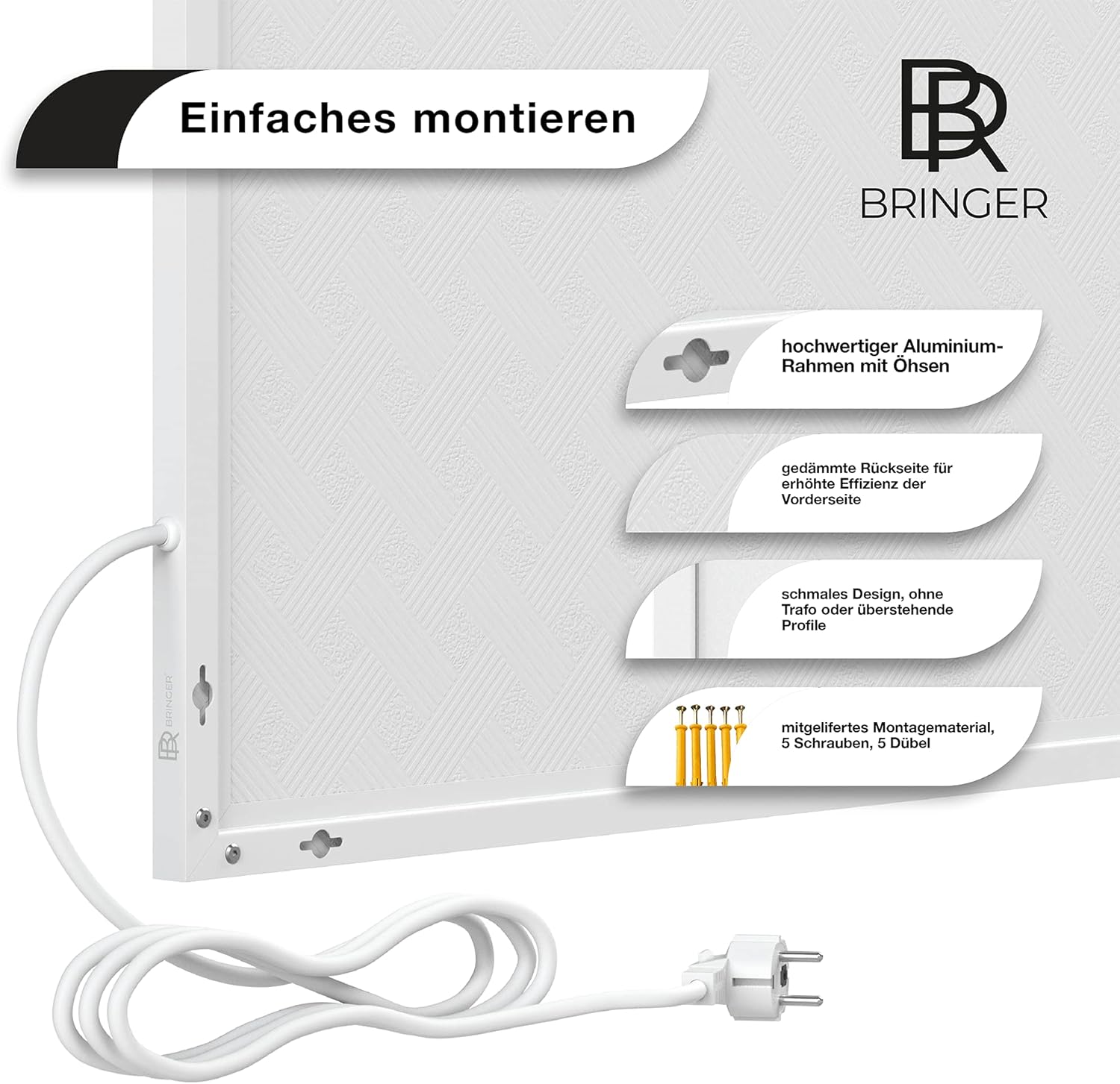 BR Bringer Bild Infrarotheizung mit Rahmen 800 Watt - Bildheizung mit UV Druck - 60x100x1,8cm - Mallorca, Spanien