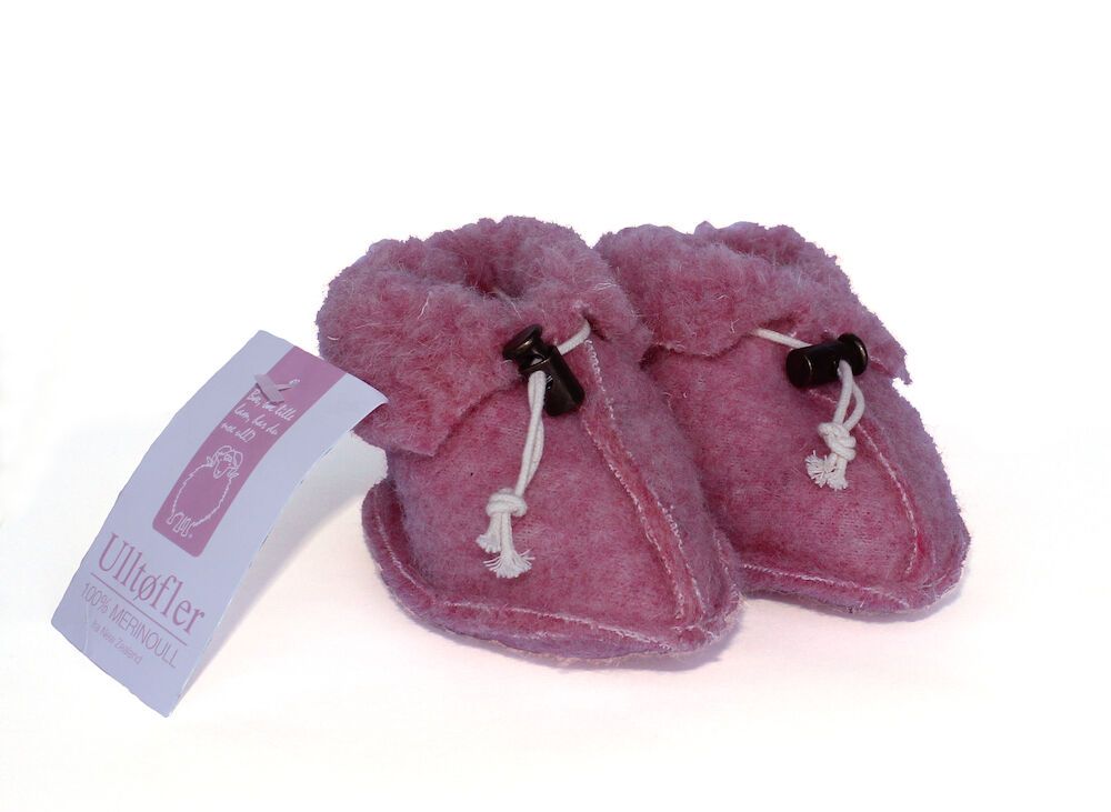Tøfler Baby rosa str 0-6 mnd