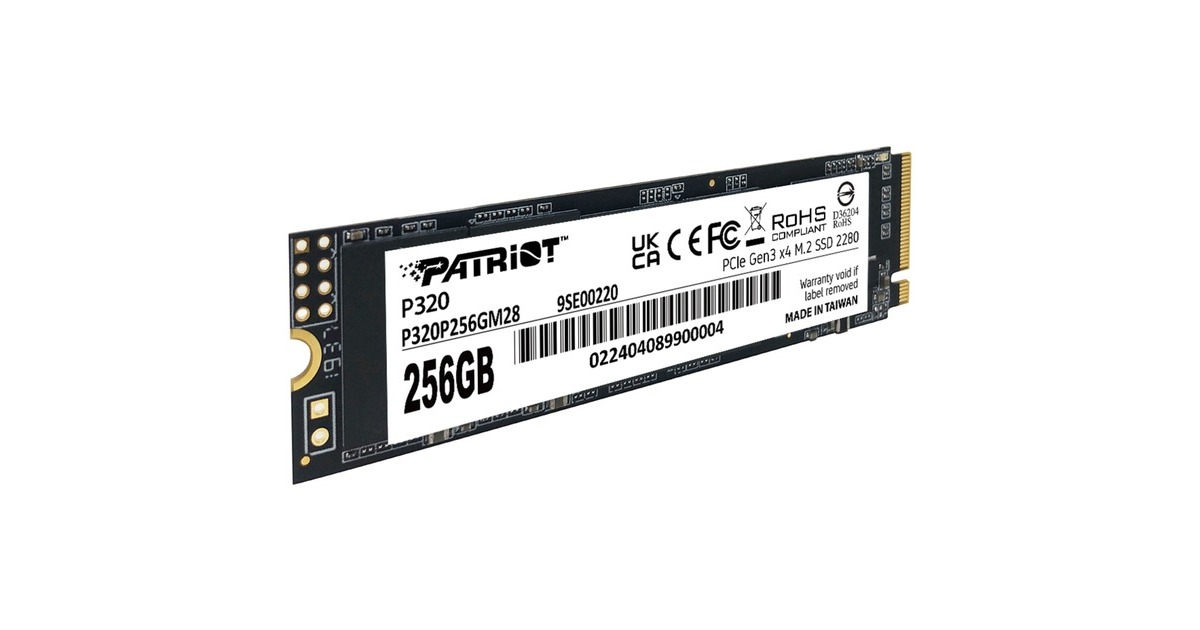 PatriotP320 256GB SSD  (PCIe 3.0 x4, NVMe 1.3, M.2 2280)