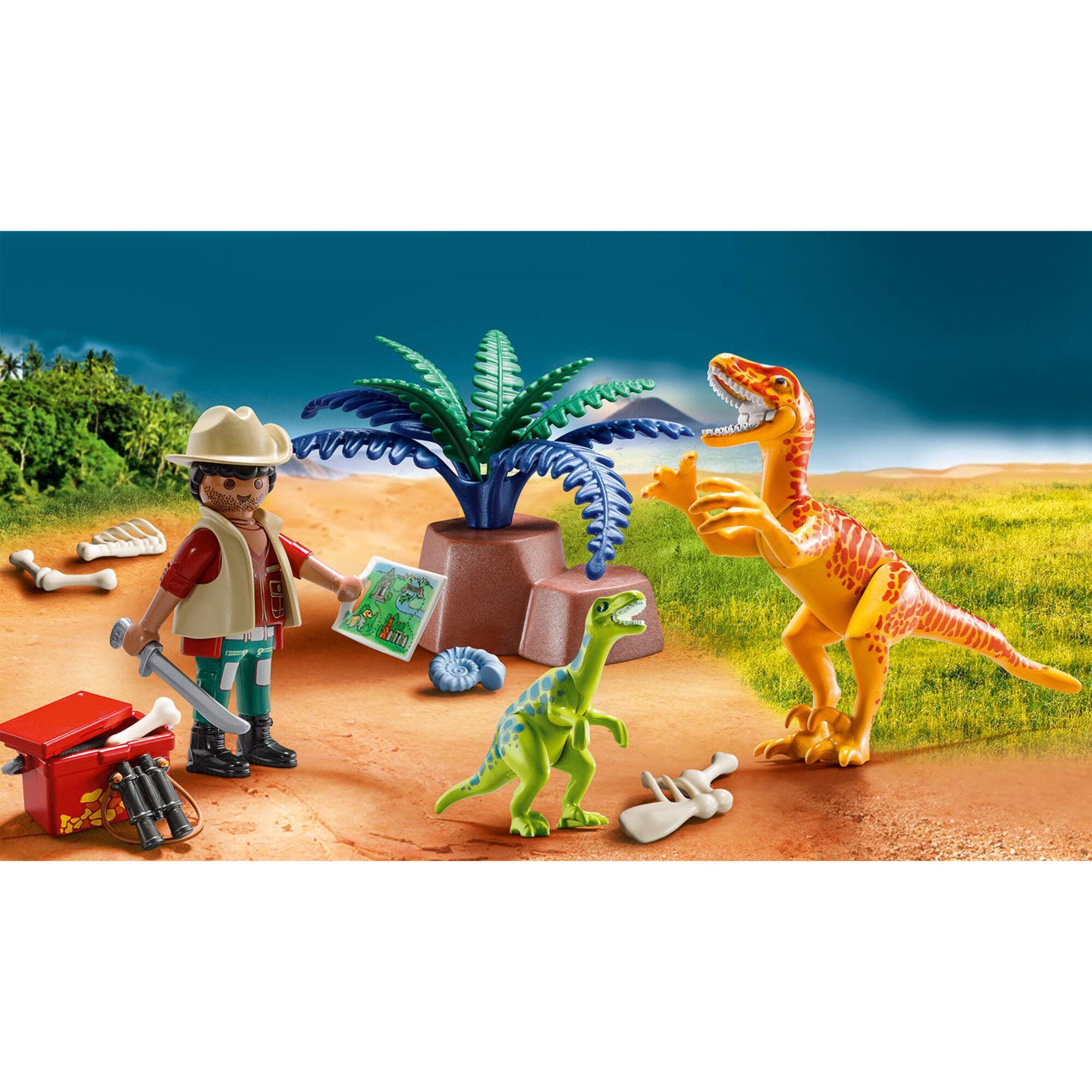 PLAYMOBIL Konstruktionsspielzeug Dino Rise Dino-Forscher zum Mitnehmen