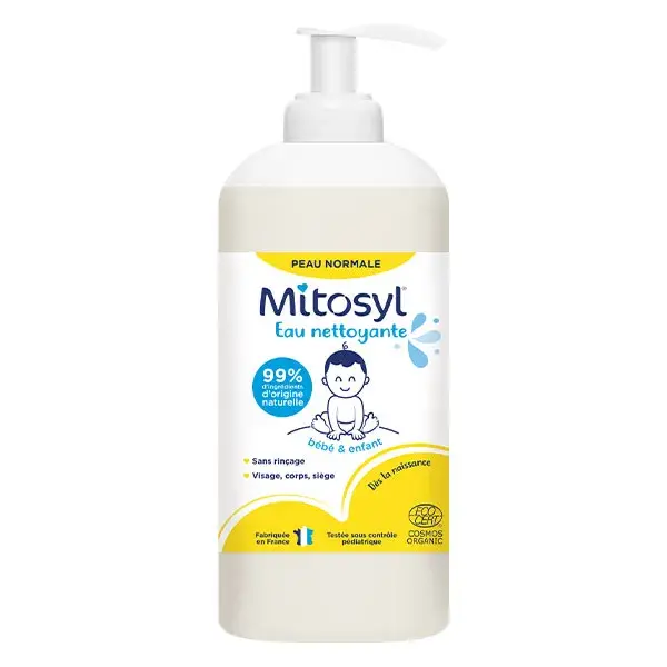 Água Mitosyl para Bebês e Crianças - Rosto, Corpo e Área da Fralda - Frasco de 500ml - EG LABO