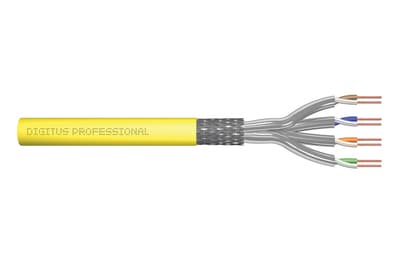 DIGITUS Professional - Bulkkabel - 500 m - SFTP - CAT 8.2 - halogenfri, solid - gul, RAL 1016