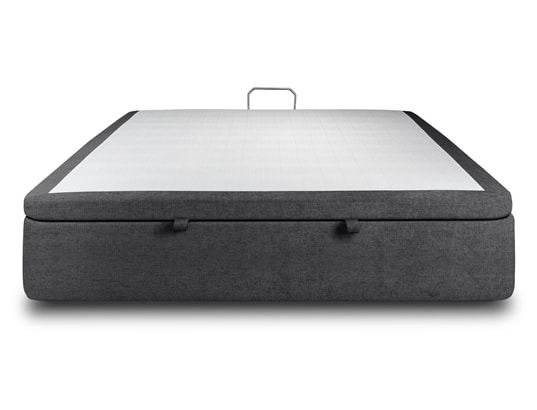SOMMEIL DE PLOMB - Sommier 140 x 200 Sommier coffre tissu noir 140x200 h39cm