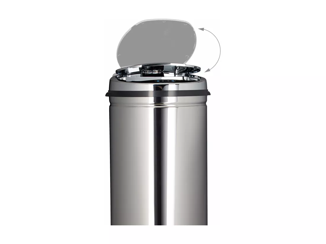 Poubelle cuisine en inox métal argenté 30 x 30 x 80 cm 13_0002329
