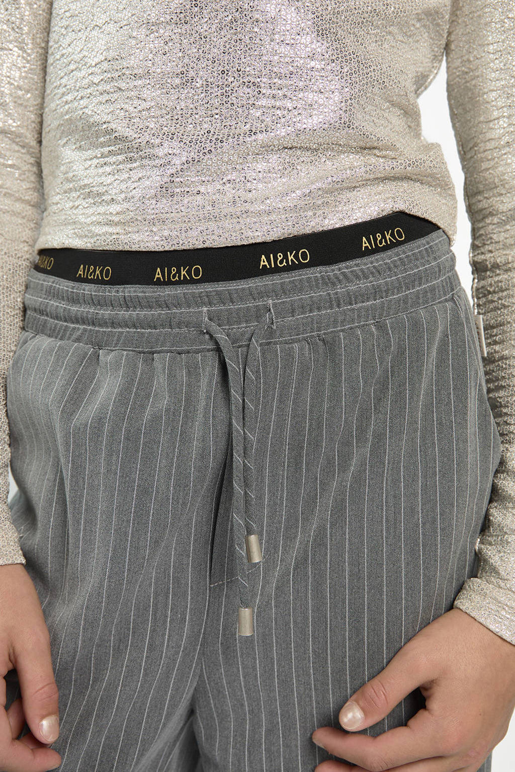 AI&KO flared casual broek grijs