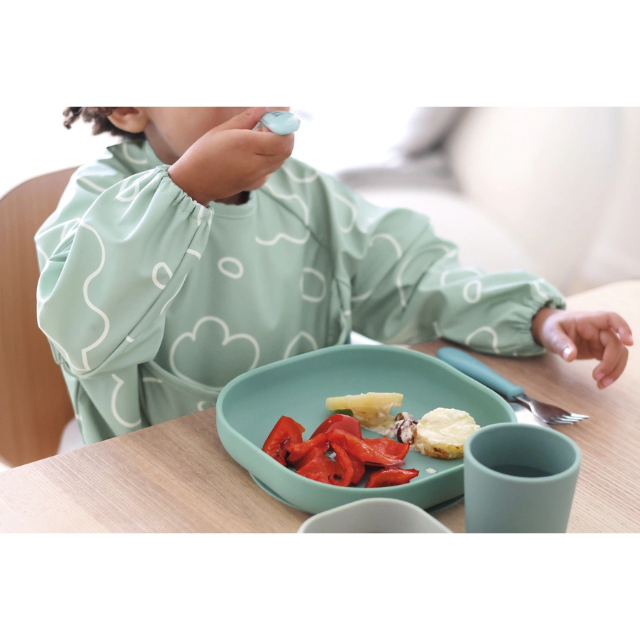BEABA® Lätzchen 2-in1 mit abnehmbaren Ärmeln in salbeigrün