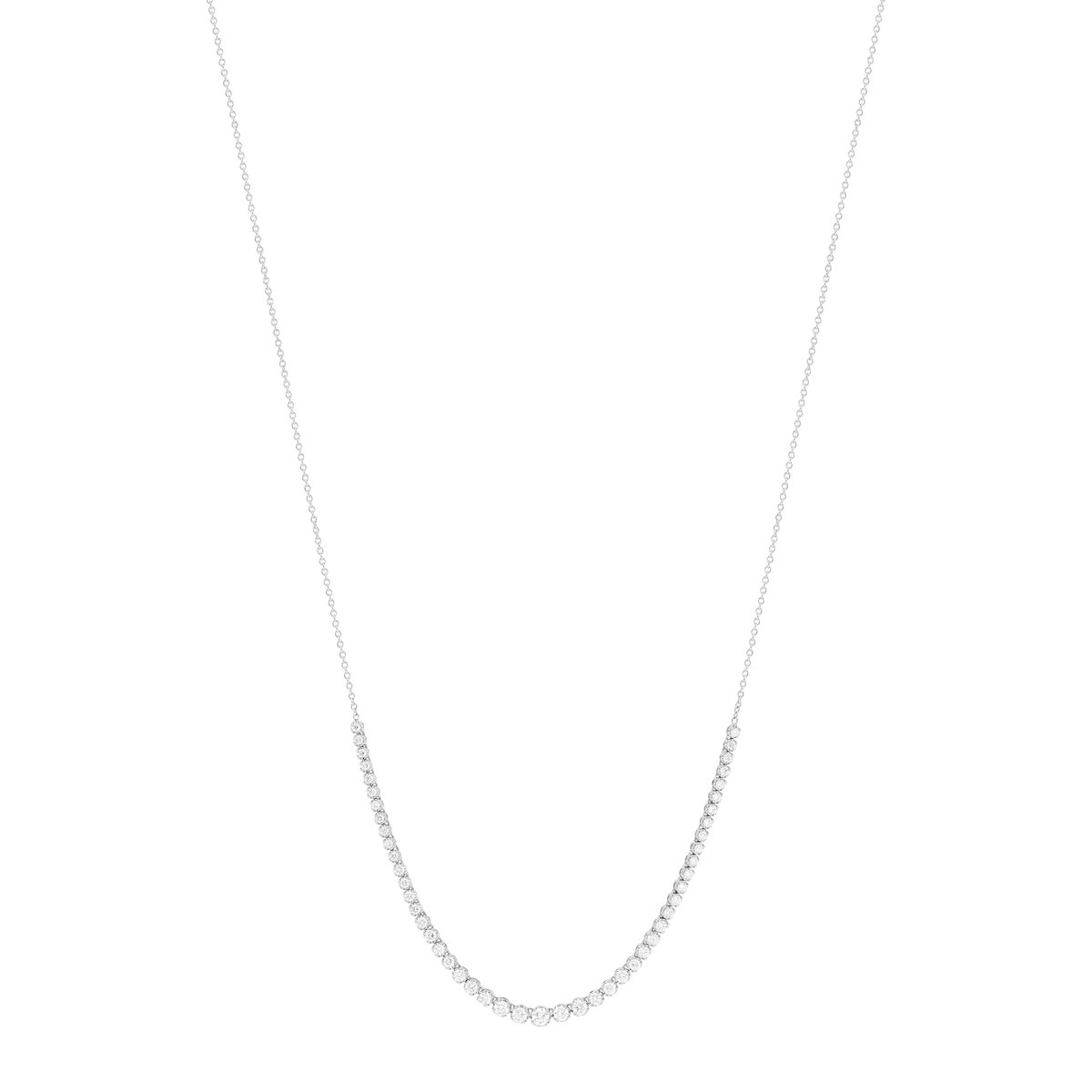 Collier or blanc 750 diamants 42 cm