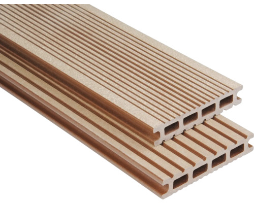 Handmonster van Konsta WPC terrasplanken Futura holle kamerprofiel geborsteld 26x145 mm bruin