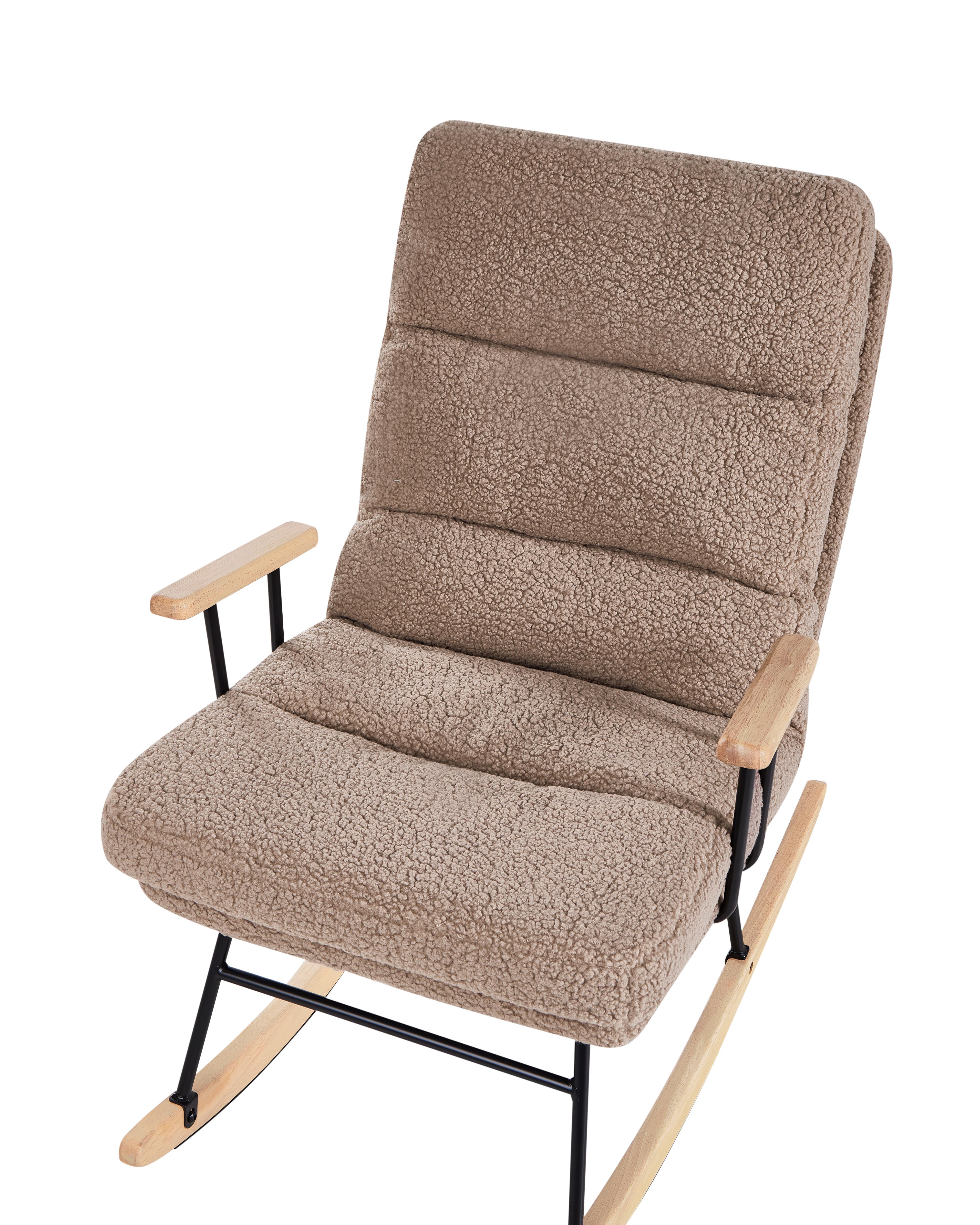 Schommelstoel ESKELIN achteroververstelbaar Bouclé Beige