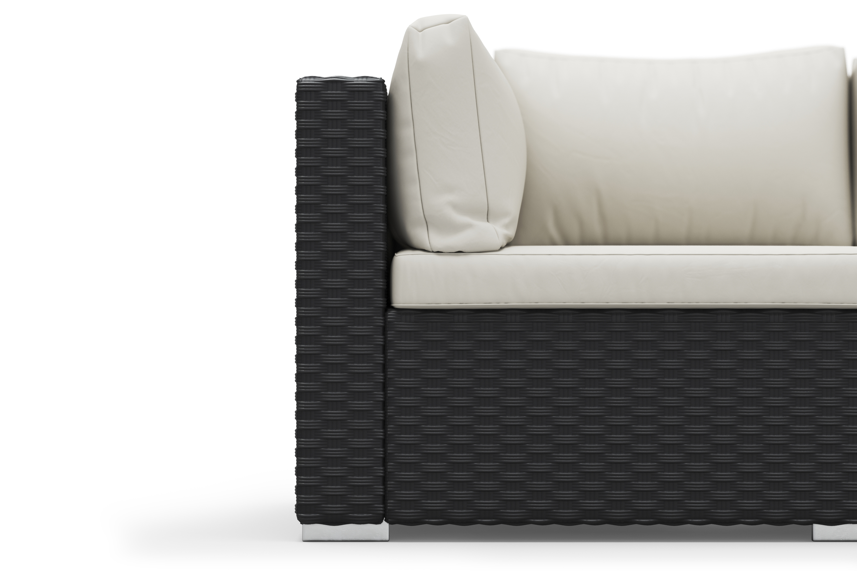 Rattanlounge NAXOS schwarz/beige