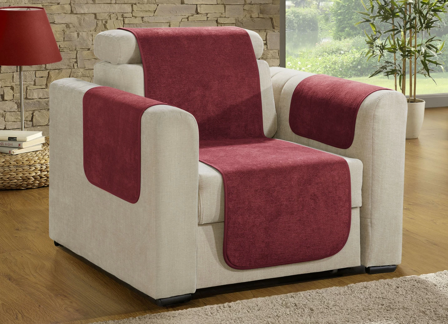 Nicht rutschende Sessel- und Sofaschoner mit Fleckschutz