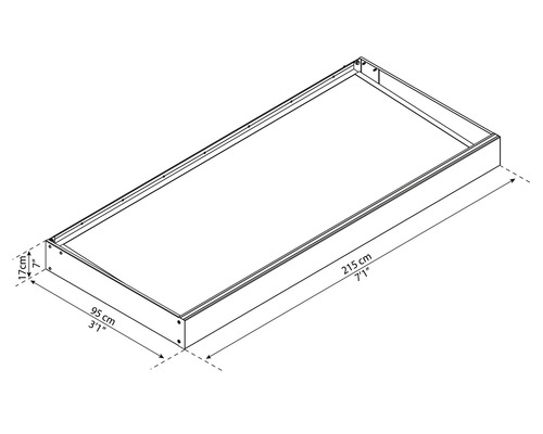 PALRAM-Canopia rechthoekige luifel Sophia helder 2150x950x170 mm aluminium gepoedercoat grijs RAL 7016