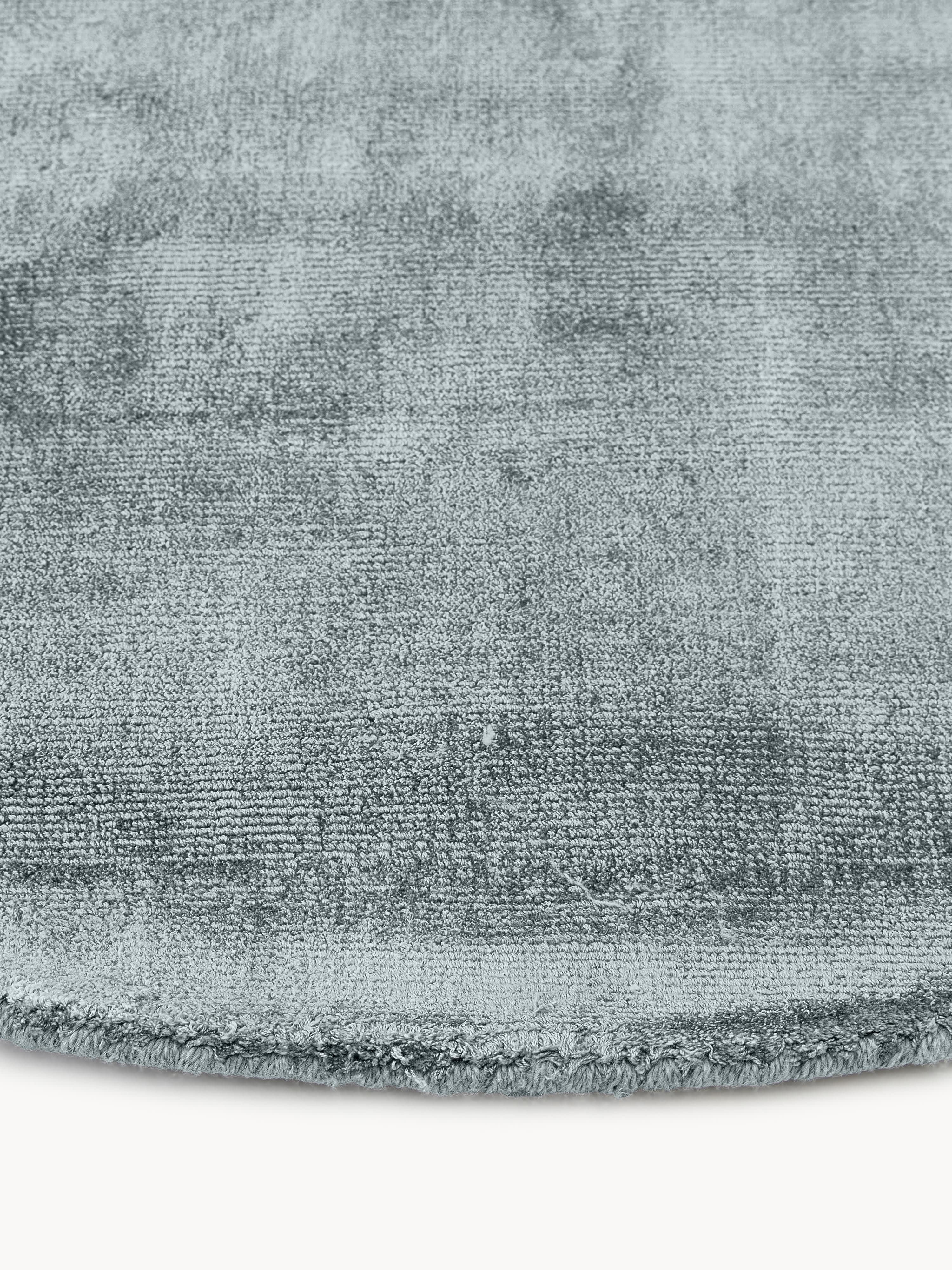 Rond viscose vloerkleed Jane, handgeweven