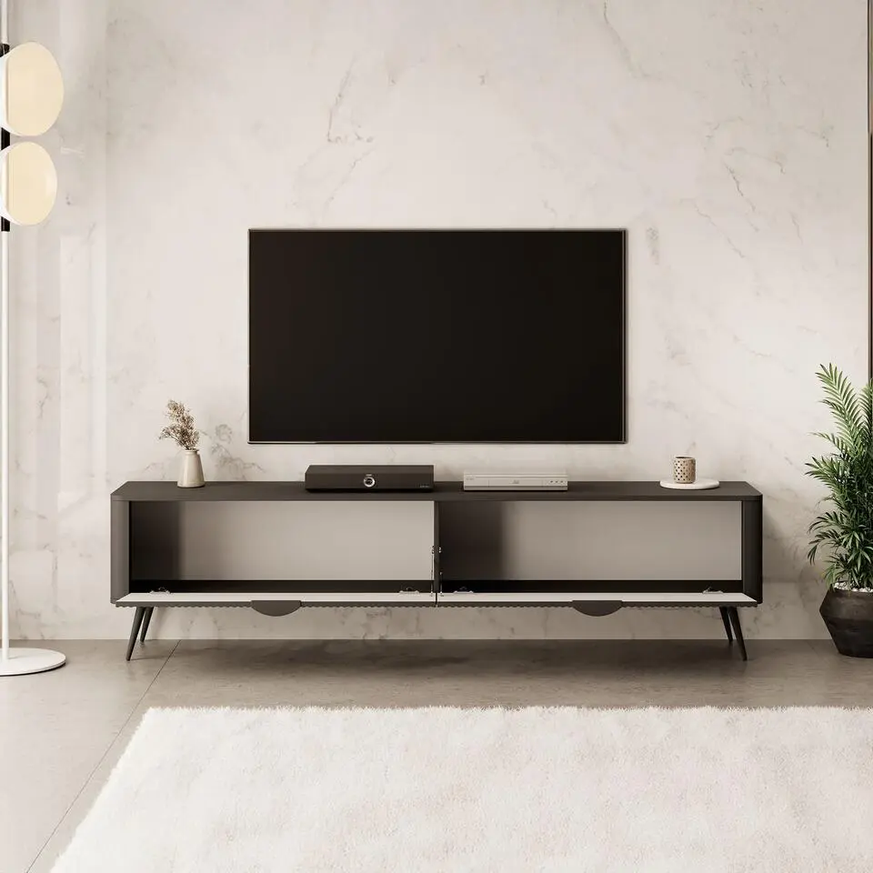Meubella - TV-Meubel Lima - Zwart - 200 cm