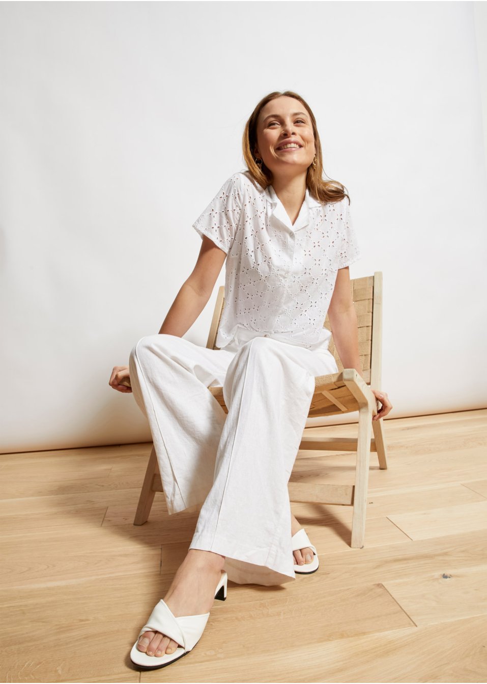 Chemisier à broderie ajourée
