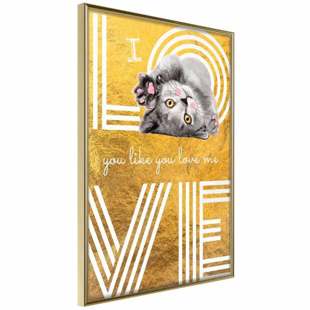 Paris Prix Affiche Cat Love - Or