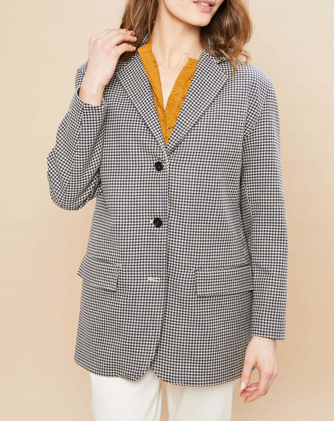Hartford Veste en Coton & Lin Victory beige/noir
